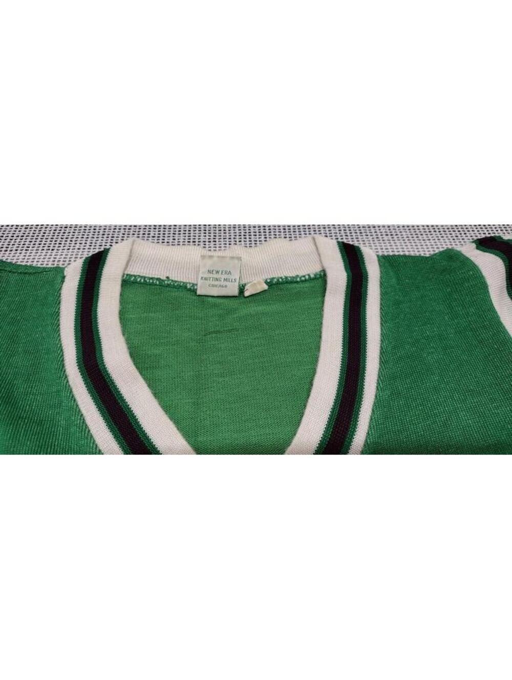 1940s Jersey CHICAGO ELMHURST POLICE NEW ERA SPORTSWEAR Knitting Mills Green V - Picture 12 of 15